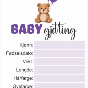 Babygjetting lilla - PDF-fil