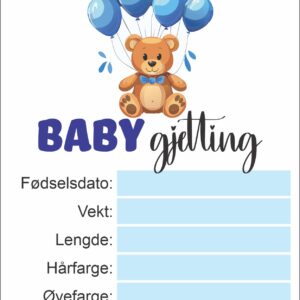 Babygjetting blå - PDF-fil